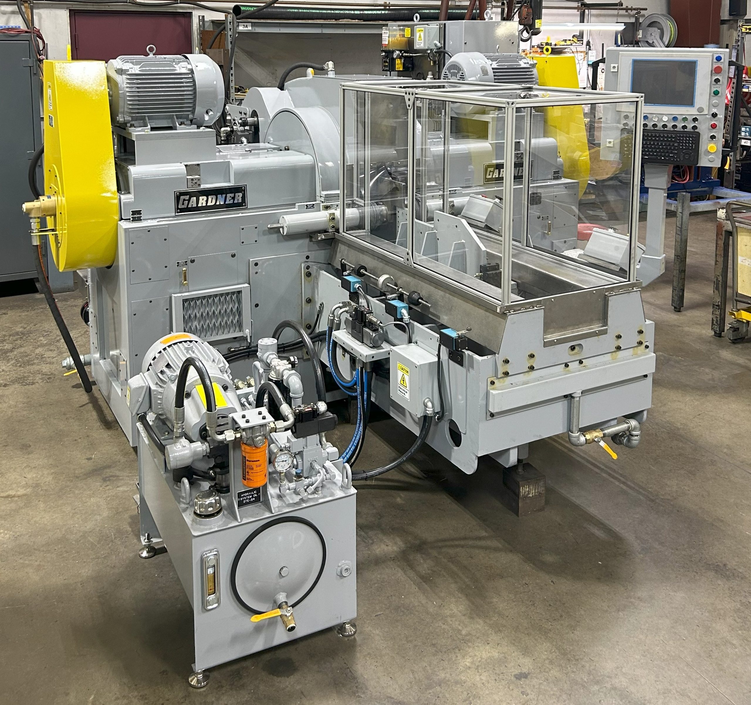 Remanufactured Used Gardner SDG5-30 Horizontal Double Disc Disk Grinder Reciprocating Gunfeed Fixture For Sale